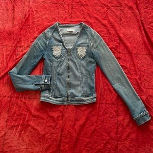 Sassofono women jean jacket with crystals XS